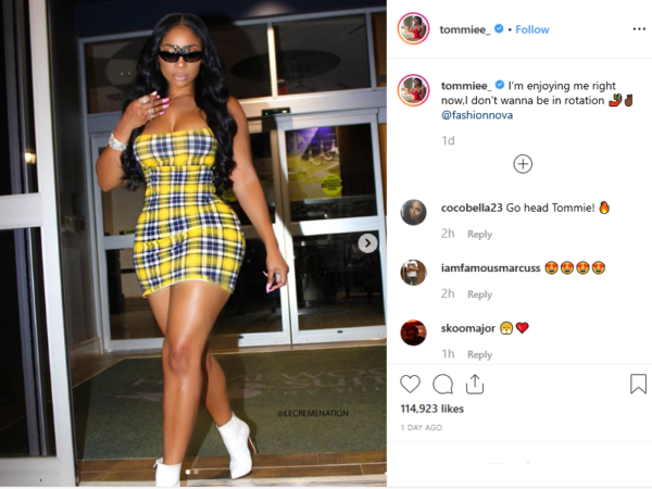 Bad Lil Bitty Tommie Lee Shows Off Her Hourglass Figure In Sexy Minidress And Fans Go Wild 4855