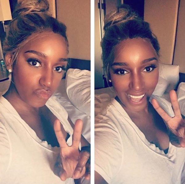 Nene's double photo in white t-shirts