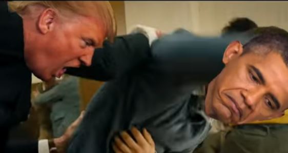 Trump beats Obama in video spoof