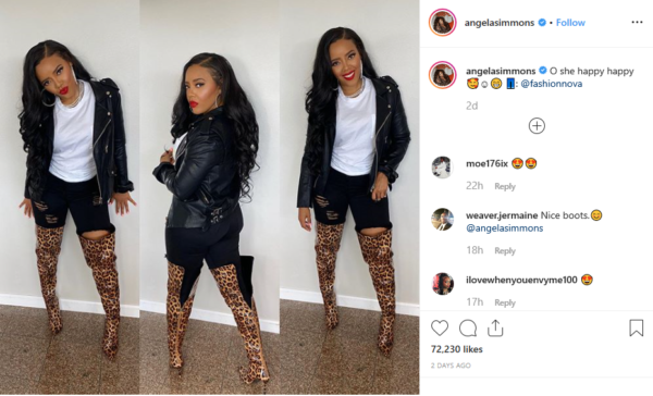 ‘Damn’: Angela Simmons Leopard Print Boots Steals the Show in Latest Look