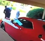 Home surveillance footage shows arrest and red car