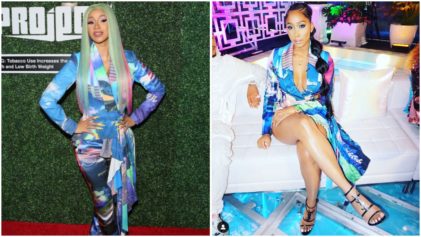 Who Wore It Best: Cardi B Faces Off with Apryl Jones in This $1,000 Printed Blazer