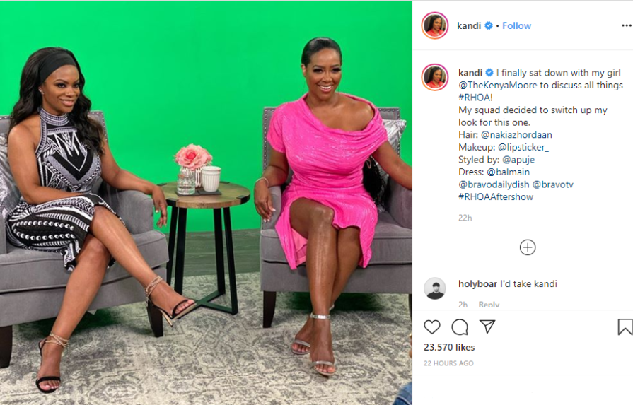 'Chocolate Barbies': Kandi Burruss and Kenya Moore Pose for a Pic ...