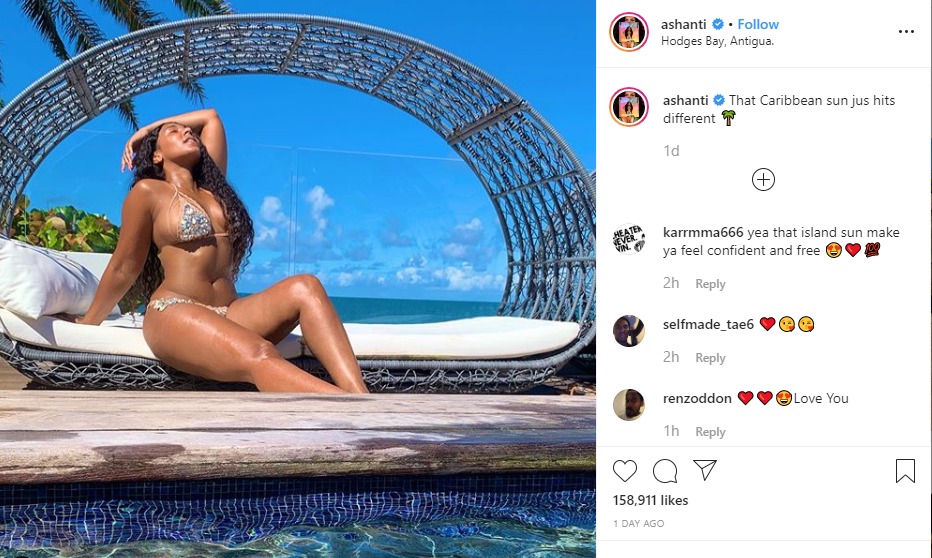 Thicker Than Hot Peanut Butter Ashanti Shuts Down The Internet With Sexy Bikini Shot