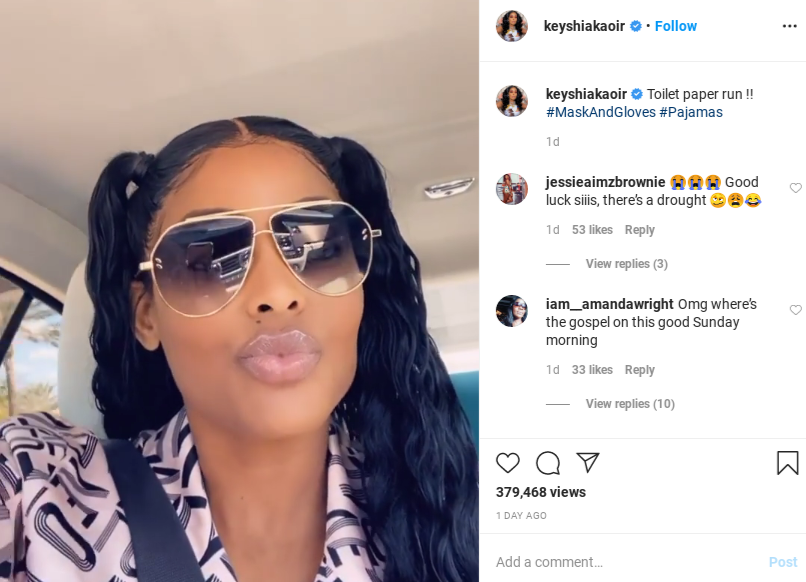 You Fine Af No Cap': Keyshia Ka'oir Manages to Sweep Fans Off Their Feet  With Her Beauty on Toilet Paper Run