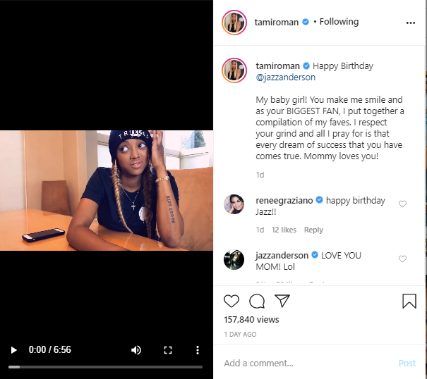 Tami Roman Honors Daughter Jazz Anderson On Her Birthday Fans Say They Are Twins 