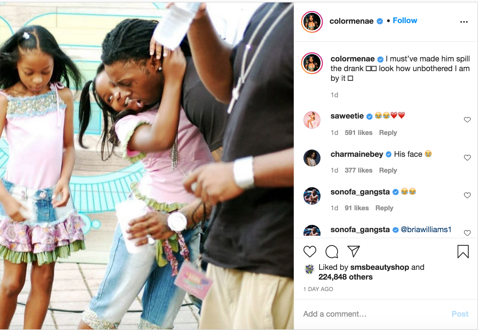 Girl You Spilt The Lean Fans Crack Up Over Reginae Carter S Throwback Pic With Dad Lil Wayne