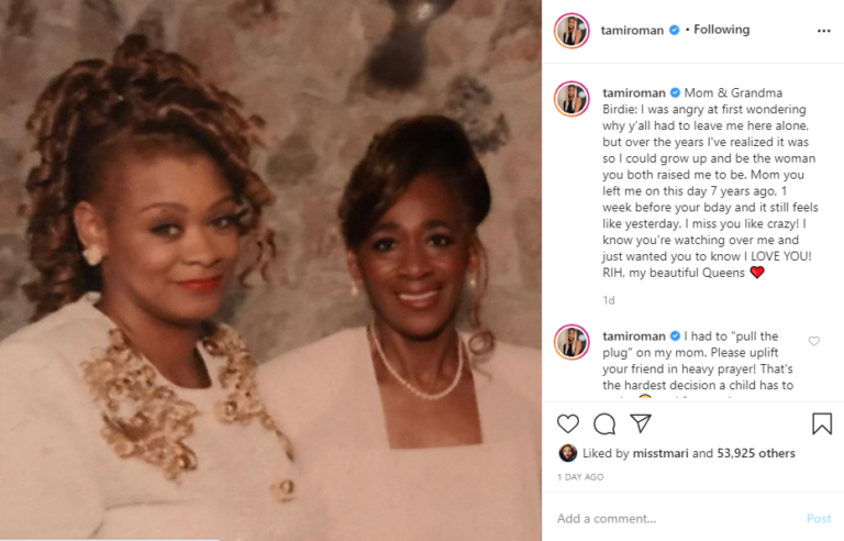 'I Miss You Like Crazy': Tami Roman Pays Tribute to Her Mother on the