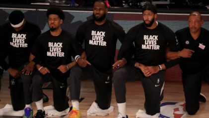 LeBron James and Other Players Kneel for National Anthem to Make a Statement About Racism as NBA Season Resumes