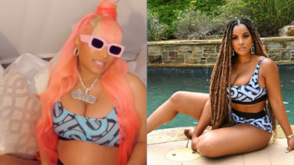 The Battle of the Burberry: Nicki Minaj and Malaysia Pargo Each Sport Same Burberry Bathing Suit