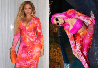 Who Wore It Better? BeyoncÃ© and Nicki Minaj Come Through Dripping In Similar Versace Prints
