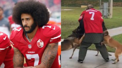 Viral Video Shows Live Target In Colin Kaepernick Jersey Being Attacked By Military Dogs As Onlookers Laugh