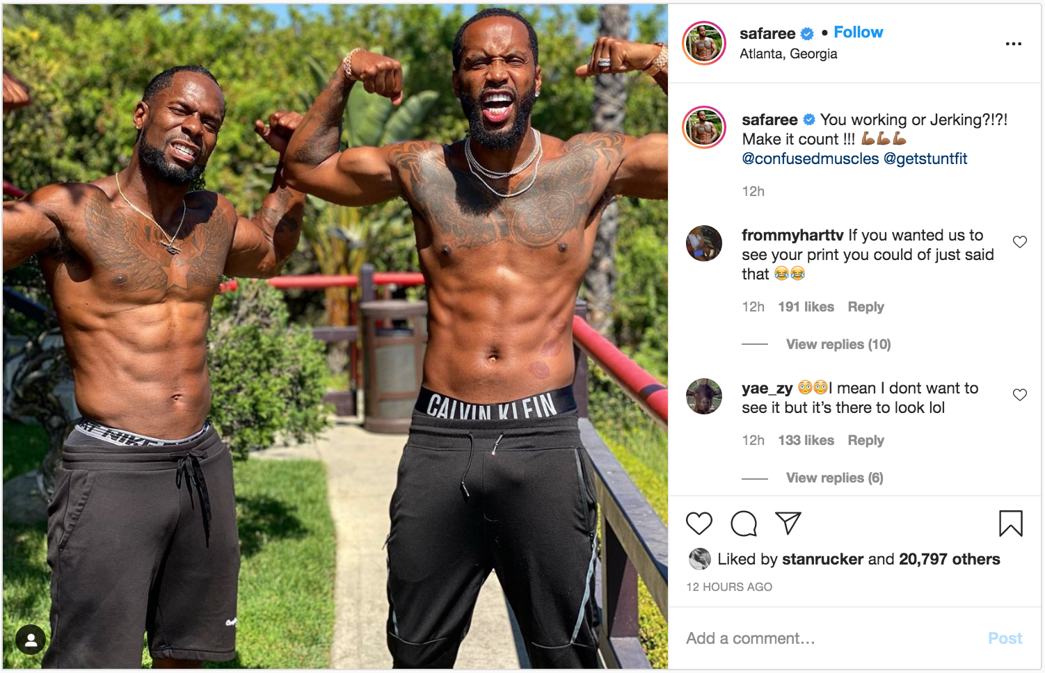 'I Zoomed In': Safaree Samuels' Shirtless Photo Takes a Turn When His 'Print' Distracts Fans