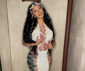That Divorce Glow Hit Different':  Cardi B Reminds Fans She's Still Got It In Pearl-Covered, Body-Hugging Dress