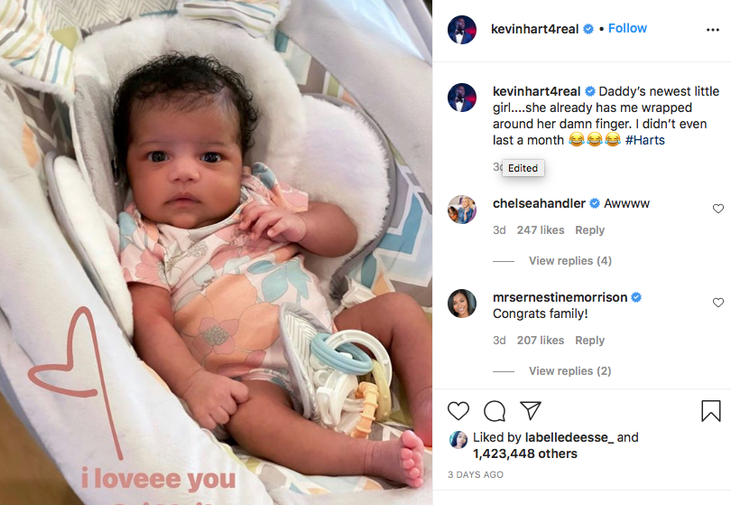 Kevin Hart Makes Fans Swoon with Most Recent Photo of His New Baby Girl