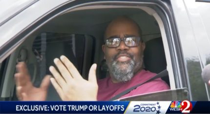 Black Employee Claims He Was Fired After Exposing Boss for Threatening Layoffs If 'Biden and the Democrats' Win