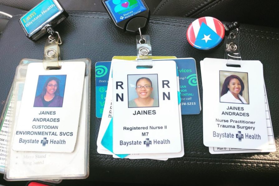 Woman Posts Photo of Three Work IDs Showing 10-Year Journey From Hospital Custodian to Nurse Practitioner at Same Medical Center