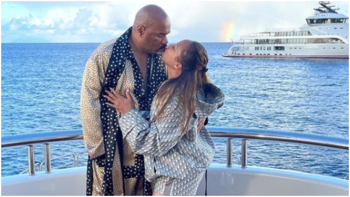 Okay Steve with the Body Ody': Steve and Marjorie Harvey Serve Up Sexy In  Vacation Shot on Yacht