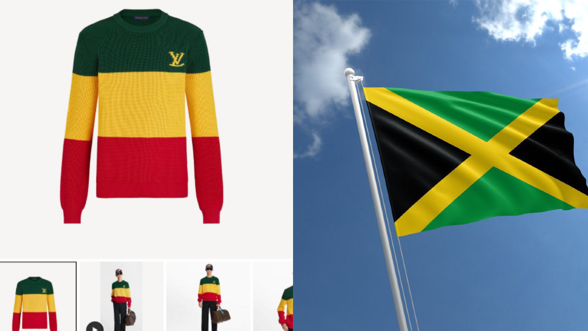 Louis Vuitton 'Jamaica jumper' features wrong flag colours, Fashion