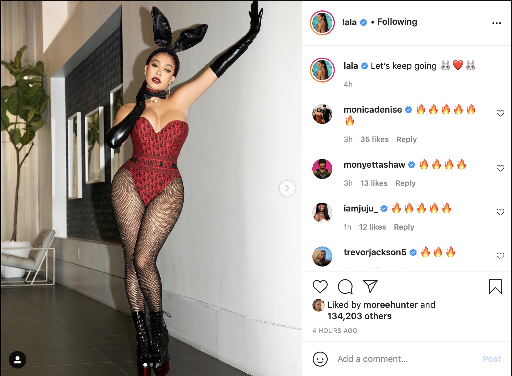 Lady Dior': Fans React to La La Anthony’s Sexy Playboy Bunny