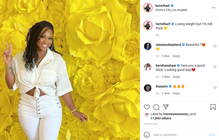 ‘still Thick Torrei Hart Shows Off Weight Loss Fans Point Out Her Curves