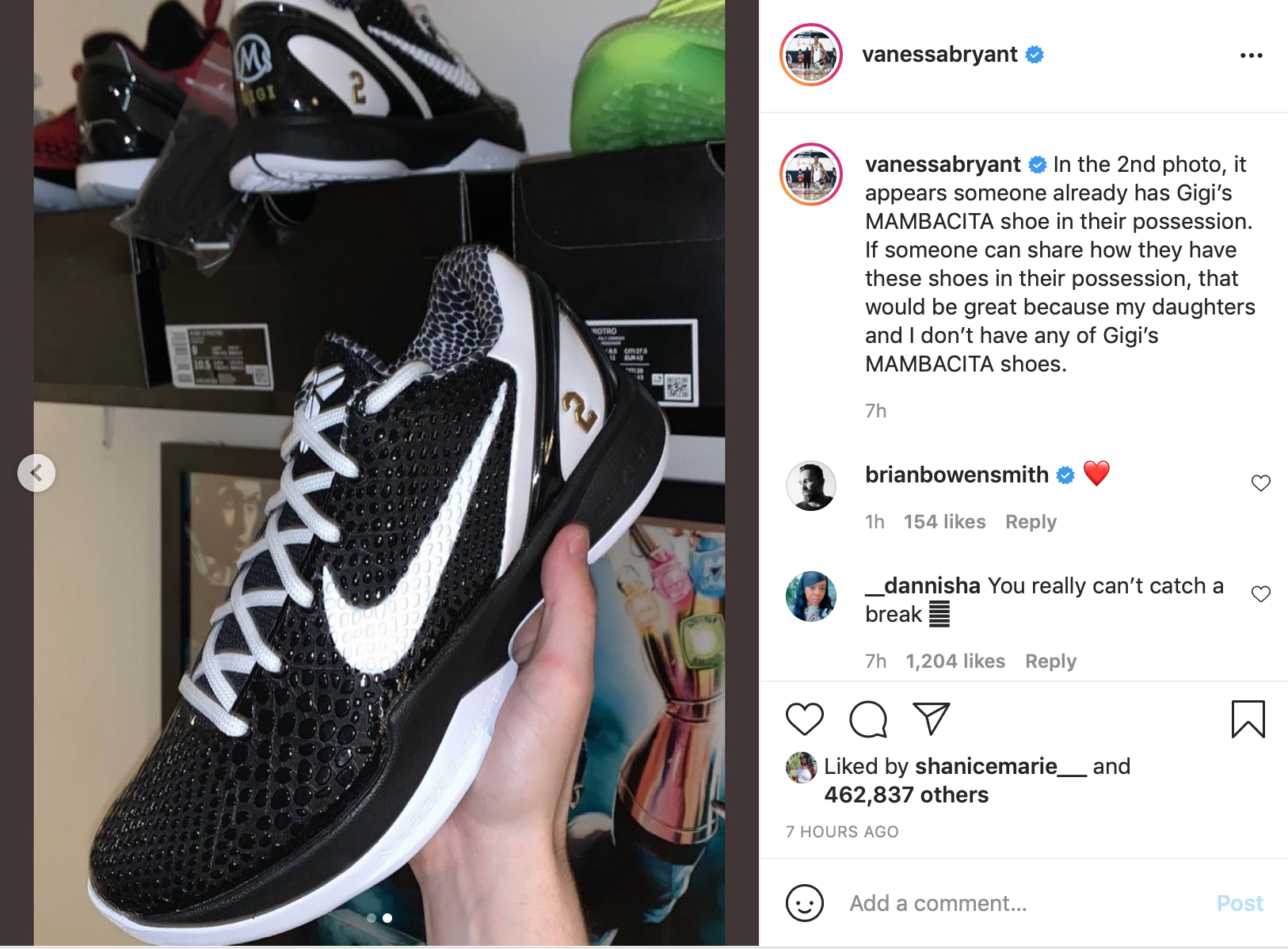 ‘The MAMBACITA Shoes Are NOT Approved for Sale': Vanessa Bryant Calls ...