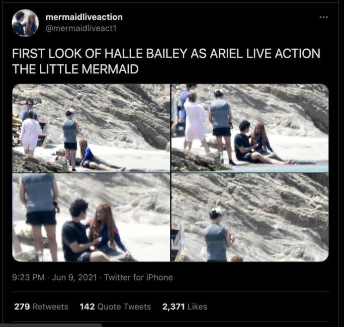 Fans Get First Look at Halle Bailey as Ariel While Filming Disney's