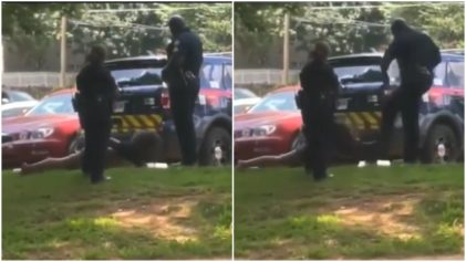 Unacceptable': Atlanta Officer Seen Delivering Head Kick to Handcuffed Mentally Ill Woman Suspended Without Pay Second Cop Relieved of Duty for Not Stopping Him