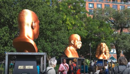 â€˜Capture This Momentâ€™: Artist Behind New York Statues of George Floyd, Breonna Taylor, John Lewis Speaks Out