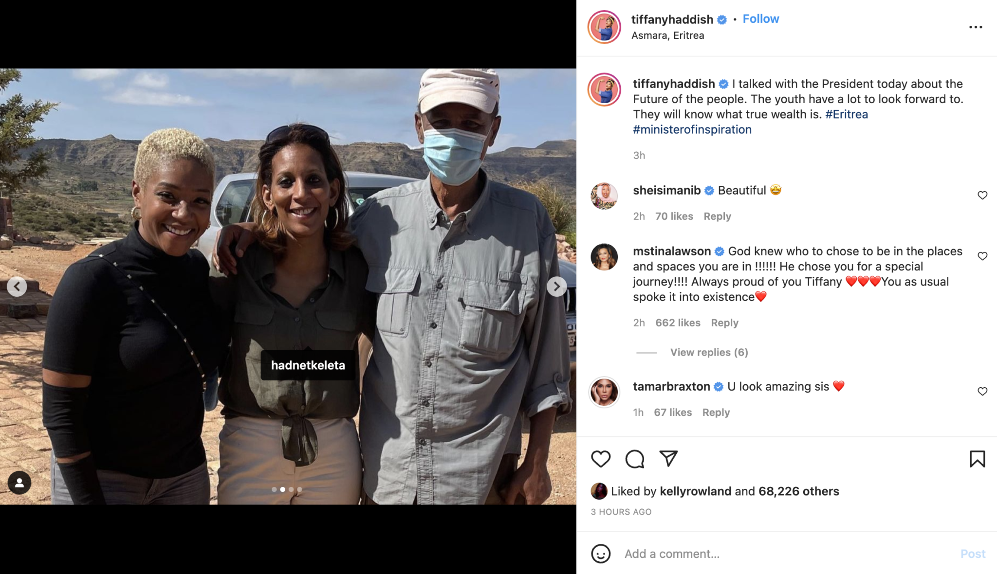 why did tiffany haddish visit eritrea Image 1