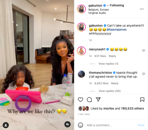 Gabrielle Union Shares Funny Skit With Daughter Kaavia James