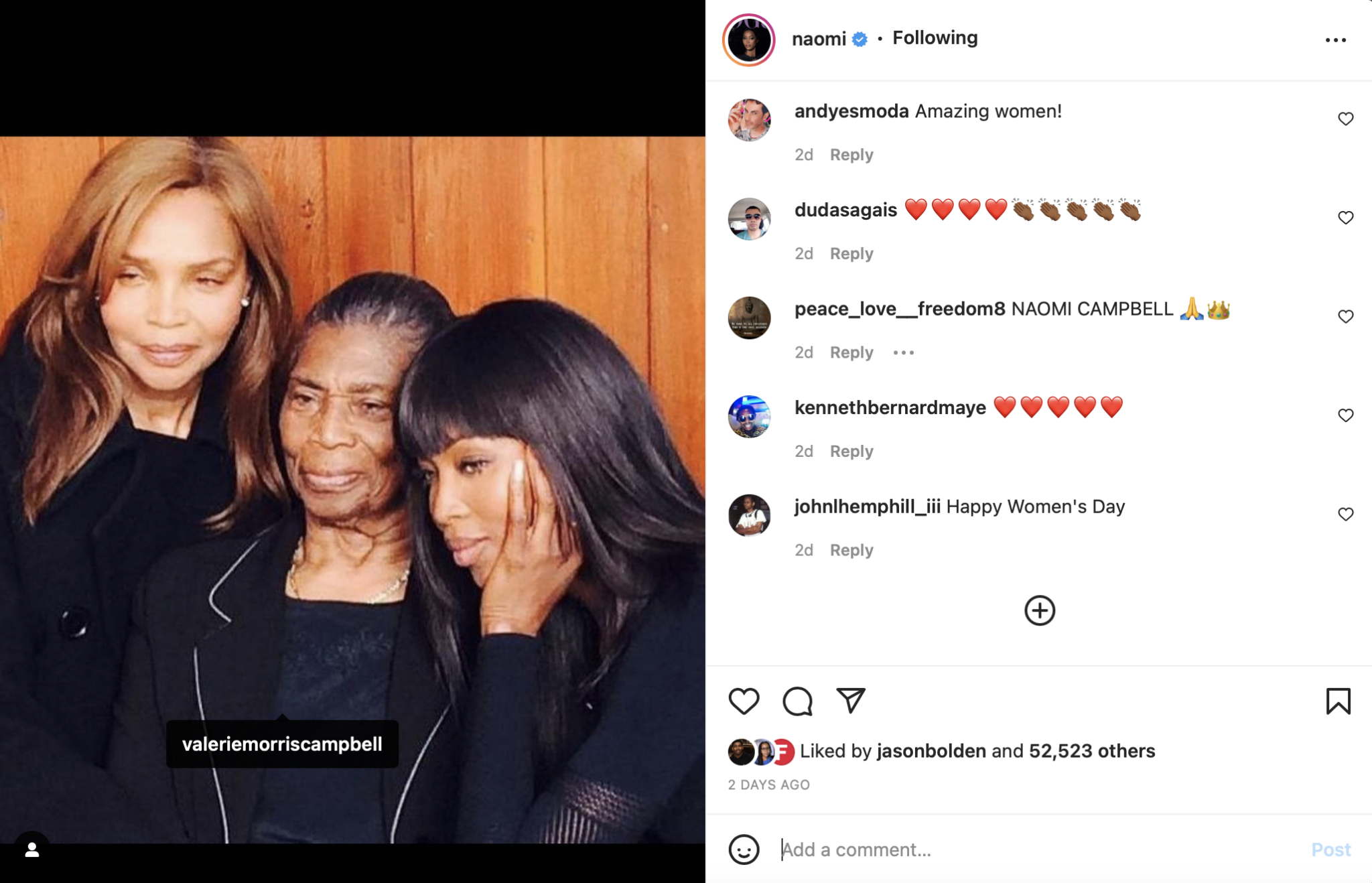 ‘So Many Beautiful Strong Women’: Social Media Fawns Over Photo of Naomi Campbell, Her Mom and Late Grandmother —Pics Inside