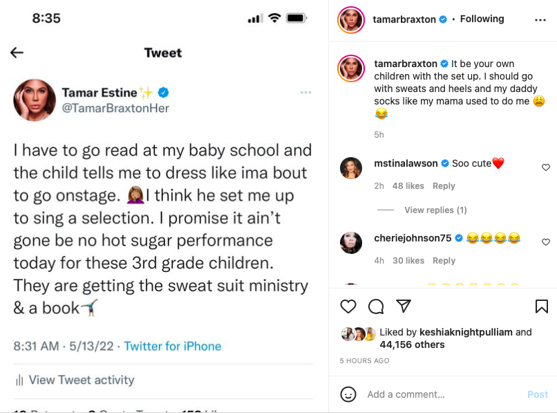 ‘It Be Your Own Children’: Tamar Braxton Shares Her Son May Have Set Up ...