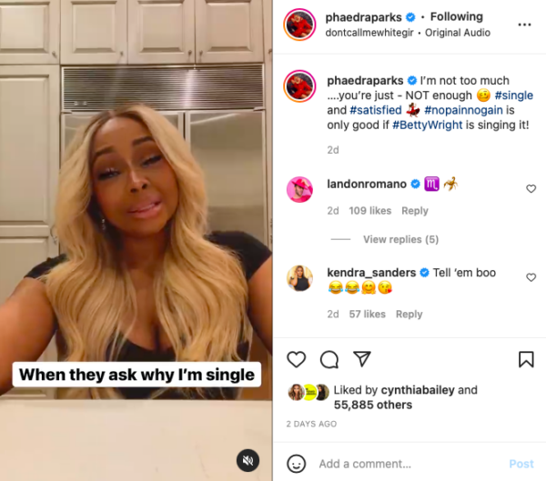 ?True Scorpion Behavior?: Phaedra Parks Sends the Internet Into a Frenzy After She Explains Why She Is Still Single