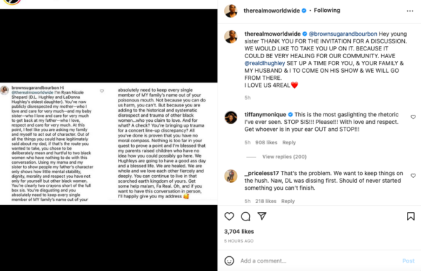 Get Some Help Ma'am': D.L. Hughley's Daughter Invites Mo'Nique to an 'In Person' Discussion After the Comedian Makes 'Mean' Comments About Their Family, Mo'Nique Accepts Invite