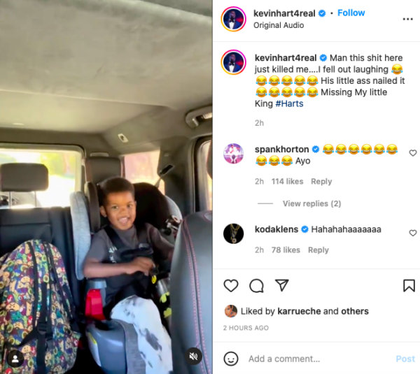 ?The Ok, Ok, Ok, Sent Me?: Kevin Hart?s 4-Year-Old Son Kenzo?s Impersonation of the Comedian Has Fans Cracking Up