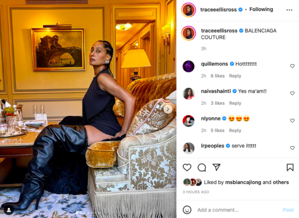 ?Playing Peek a Boo with the Thigh?: Tracee Ellis Ross? Fashion Post Derails After Fans See This?