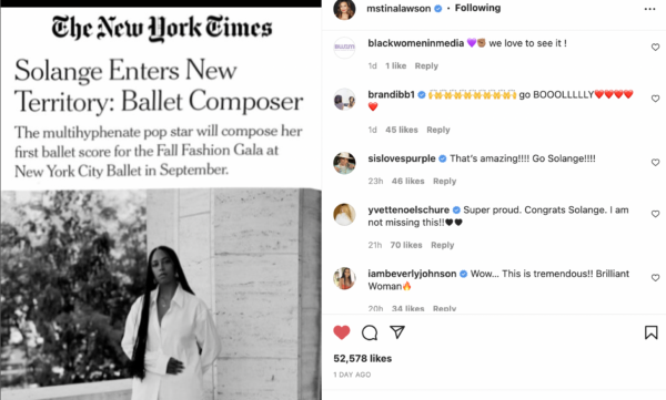 Congratulations My Little Genius...Keep On Opening Doors': Tina Knowles-Lawson Celebrates Her Daughter Solange Knowles' Win of Composing for the New York City Ballet