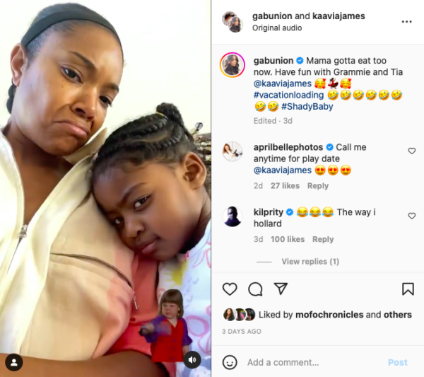 Shady Baby Big Mad': Fans React After Gabrielle Union Tells Her Daughter Kaavia James That She's Going on Vacation Without the Toddler