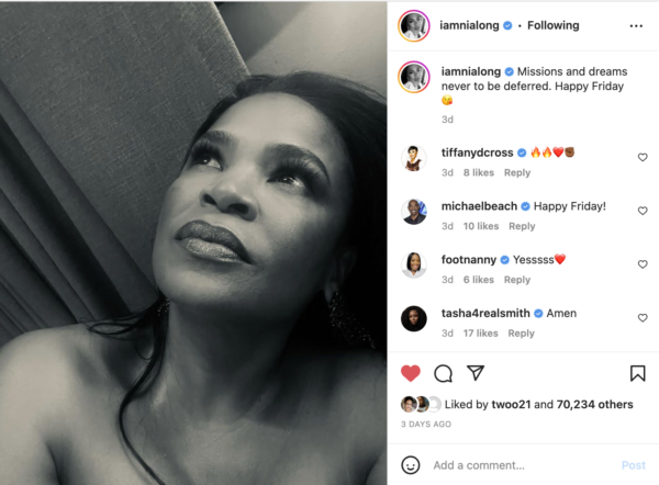 Keep Going, Sista': Nia Long's Recent Post Has Fans Thinking She?s Talking About Fianc?s Infidelity