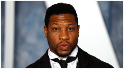 Jonathan Majors attends 2023 Vanity Fair Oscar After Party Arrivals at Wallis Annenberg Center for the Performing Arts on March 12, 2023 in Beverly Hills, Calif. (Photo by Robert Smith/Patrick McMullan via Getty Images)