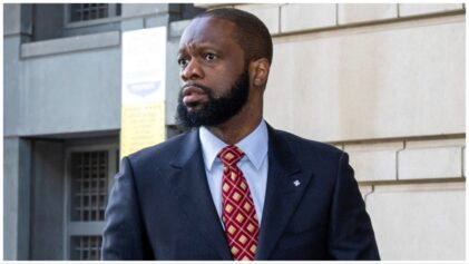 WASHINGTON, DC - APRIL 03: Pras Michel, a member of the 1990's hip-hop group the Fugees, arrives at U.S. District Court on April 3, 2023 in Washington, DC. Michel is on trial for his alleged participation in a campaign finance conspiracy. (Photo by Tasos Katopodis/Getty Images)