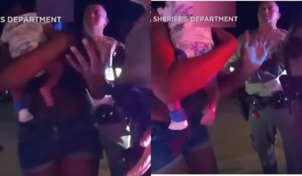 Video of a deputy punching a woman twice in the face as she held her baby.