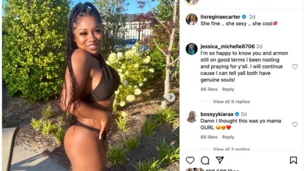 Reginae Carter puts her 'homegrown' assets on full display while showing off her slim waist in new bikini photos.