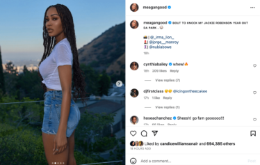 Meagan Good flaunts her natural curves in new post as fans suspect she's taking shots at her ex-husband, Pastor DeVon Franklin.