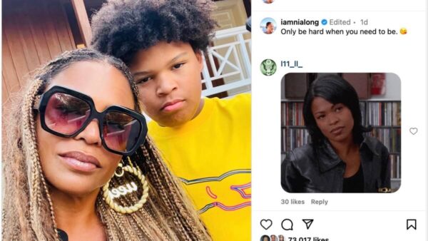 Nia Long shares her thoughts on being 'hard' as she poses beside her 'twin' child.