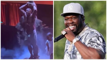 50 Cent clowns his rival Ja Rule for his "Jesus"-themed performance.