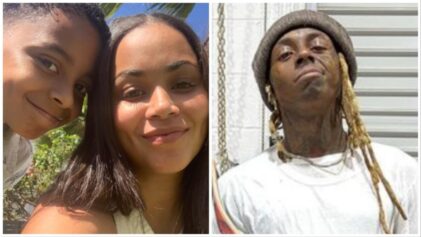 Fans say Lil Wayne and Lauren London's son look just like the rapper as he and his mom sit courtside at a Laker game.