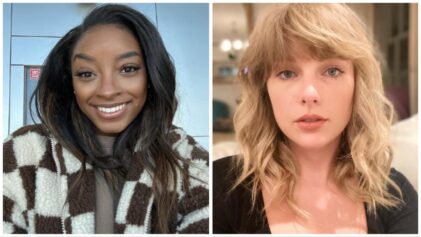Simone Biles and Taylor Swift show up at the Packers Chiefs game to support their significant others.