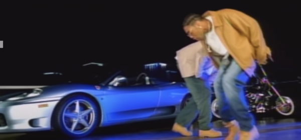 Screenshot of " I Need a Girl" video featuring Diddy's 2002 Ferrari 360 Spider